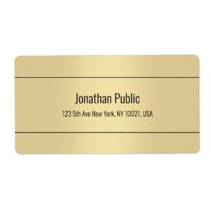 Gold Color Simple Design Modèle Adresse d'expéditi