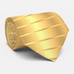 Gold Color Striped Template Elegant Modern Tie