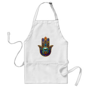 Gold Colorful Hamsa Turquoise Sapphire Third Eye  Standard Apron