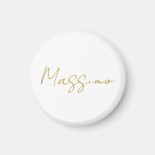 Gold Colour Calligraphy Elegant Plain Name Magnet