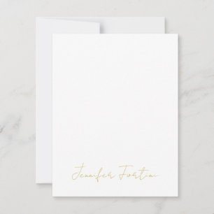 Gold Colour Calligraphy Elegant Plain Simple Name Card