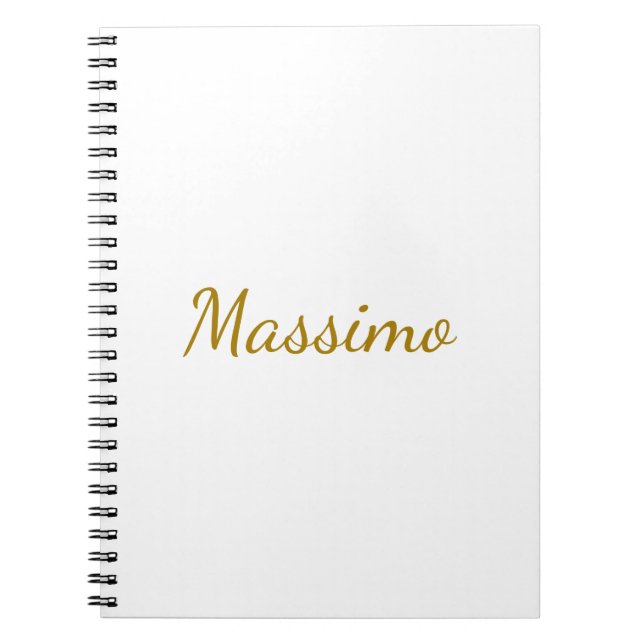 Gold Colour Calligraphy Elegant Plain Simple Name Notebook (Front)