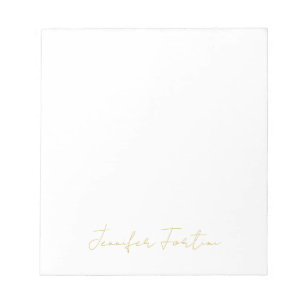 Gold Colour Calligraphy Elegant Plain Simple Name Notepad