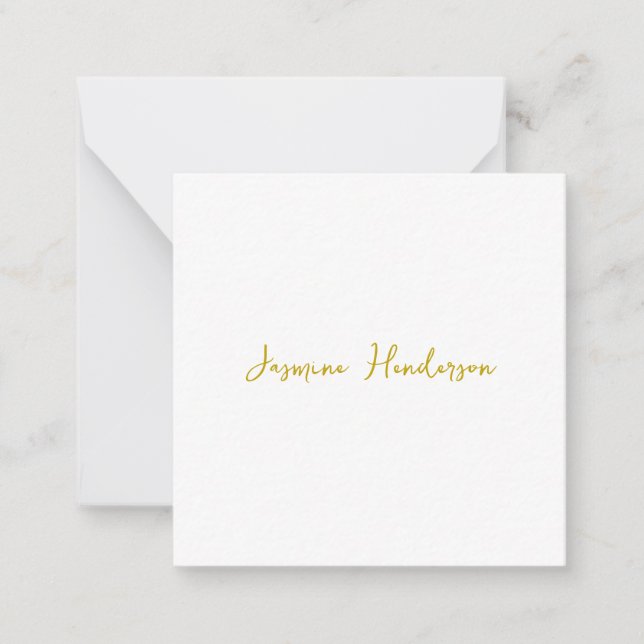 Gold Colour Calligraphy Professional Custom Name Card (Front)