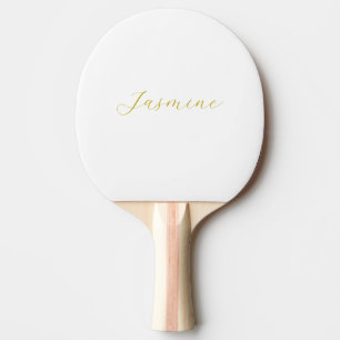 Gold Colour Calligraphy Professional Custom Name Ping Pong Paddle