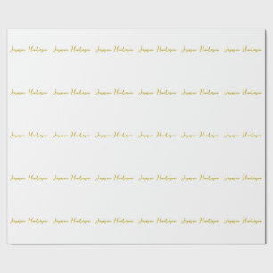 Gold Colour Calligraphy Professional Custom Name Wrapping Paper