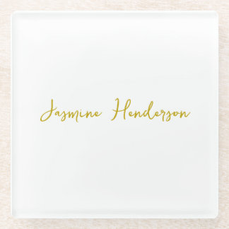 Gold Colour Calligraphy Professional Glass Coaster