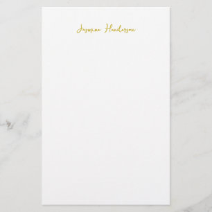 Gold Colour Calligraphy Professional Name Stationery