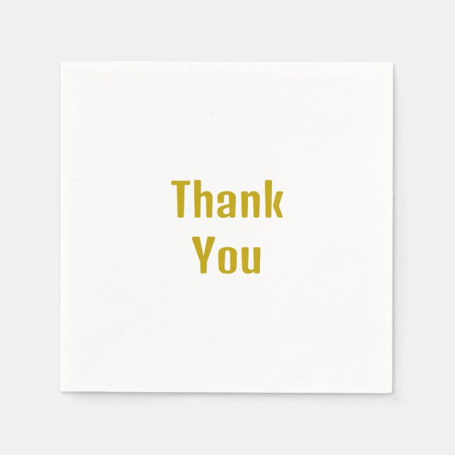 Gold Colour Calligraphy Professional Thank You Napkin (Front)