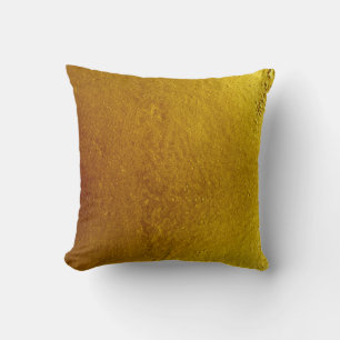Gold colour cement wall texture background abstrac throw pillow