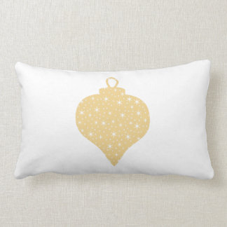 Gold Colour Christmas Bauble Design. Lumbar Pillow