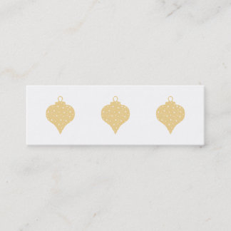 Gold Colour Christmas Bauble Design. Mini Business Card