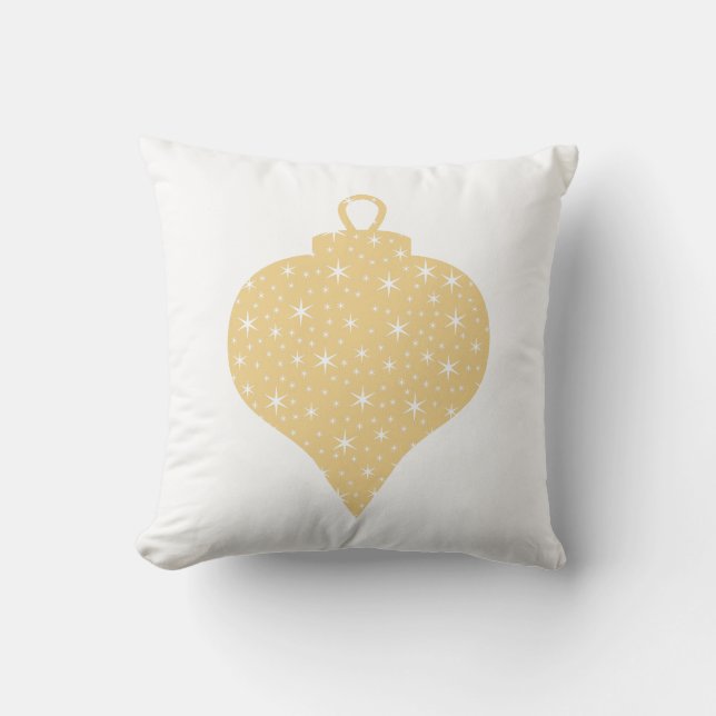 Gold Colour Christmas Bauble Design. Throw Pillow (Front)