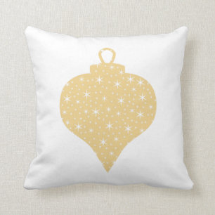 Gold Colour Christmas Bauble Design. Throw Pillow