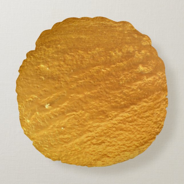 Gold colour concrete wall textureabstract, ancient round pillow (Front)