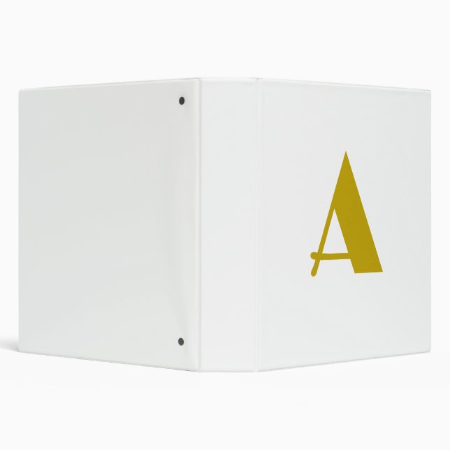 Gold Colour Custom Monogram Initial Letter Plain Binder (Background)