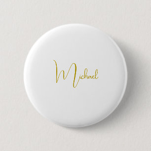 Gold Colour Elegant Stylish Trendy Unique Script 2 Inch Round Button