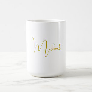 Gold Colour Elegant Stylish Trendy Unique Script Coffee Mug