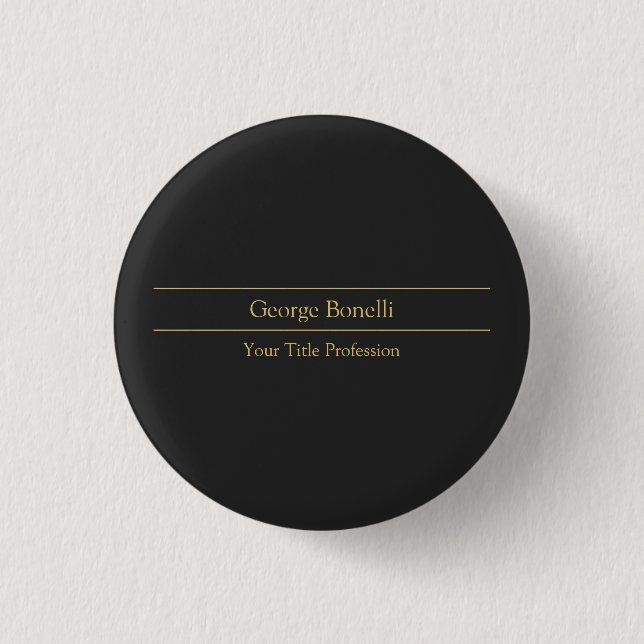 Gold Colour Grey Classical Personal Customize Chic 1 Inch Round Button (Front)
