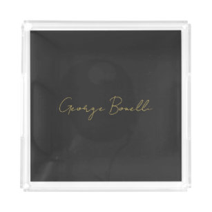 Gold Colour Grey Classical Personal Customize Chic Acrylic Tray