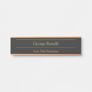 Gold Colour Grey Classical Personal Customize Chic Door Sign