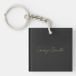 Gold Colour Grey Classical Personal Customize Chic Keychain