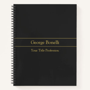 Gold Colour Grey Classical Personal Customize Chic Notebook