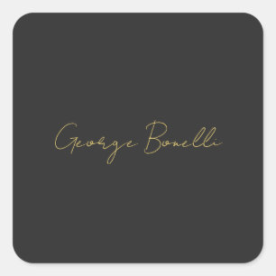 Gold Colour Grey Classical Personal Customize Chic Square Sticker