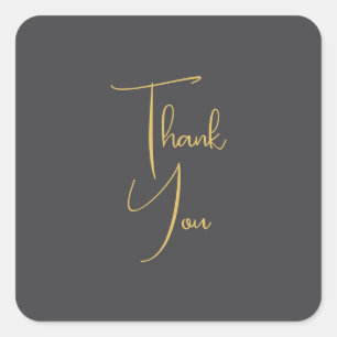 Gold Colour Handwriting Professional Custom Square Sticker