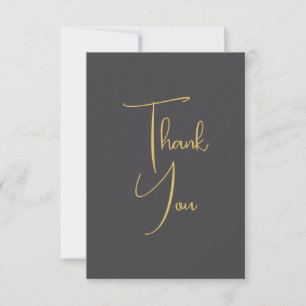 Gold Colour Handwriting Professional Custom Thank You Card
