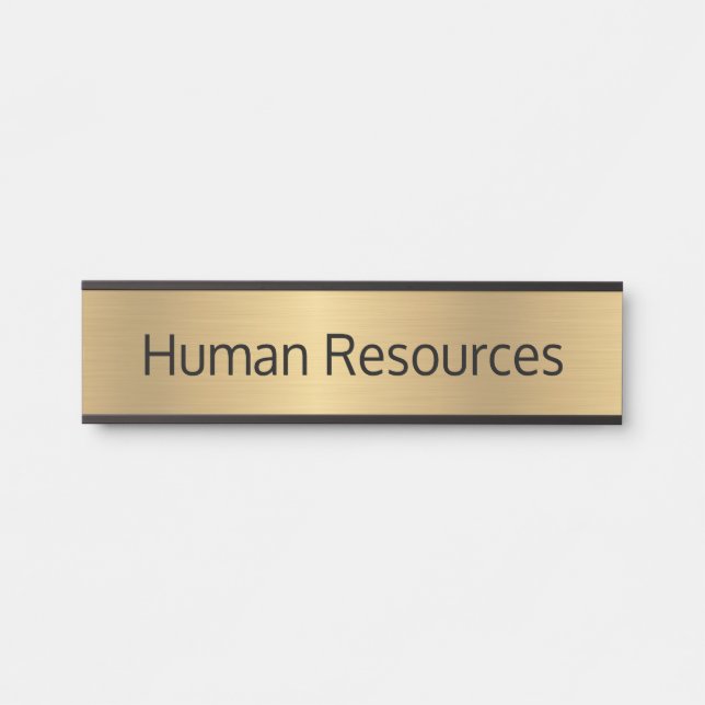 Gold Colour Human Resources Office Door Sign (Front)