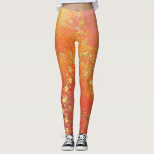 Gold Colour Leggings with Gold Colour Stars