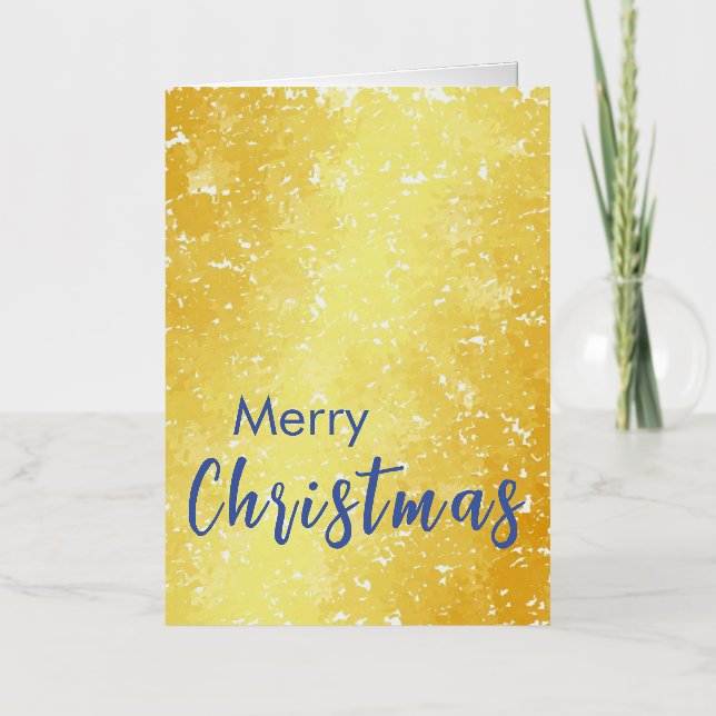 Gold Colour Merry Christmas Family Message New Yea Foil Holiday Card (Front)