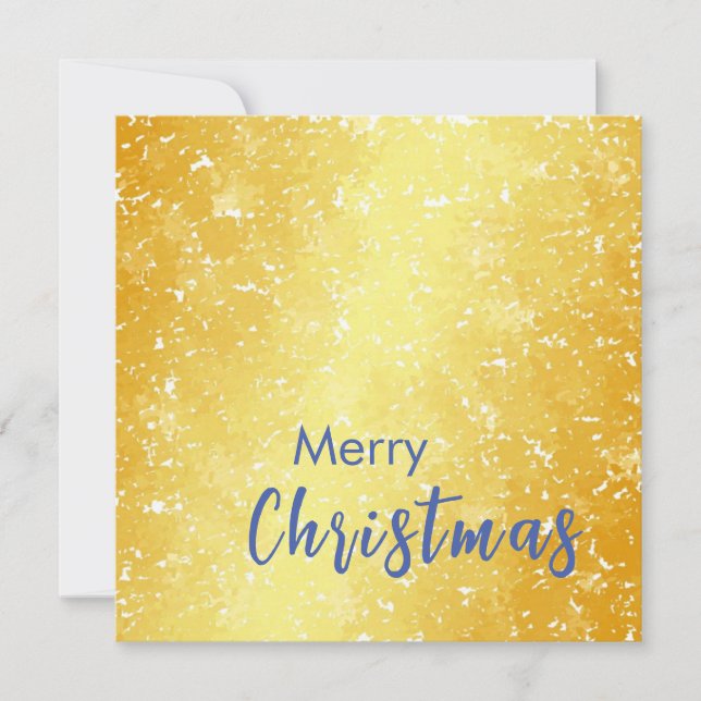 Gold Colour Merry Christmas Family Message New Yea Thank You Card (Front)