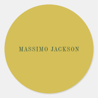 Gold Colour Minimalist Plain Modern  Classic Round Sticker