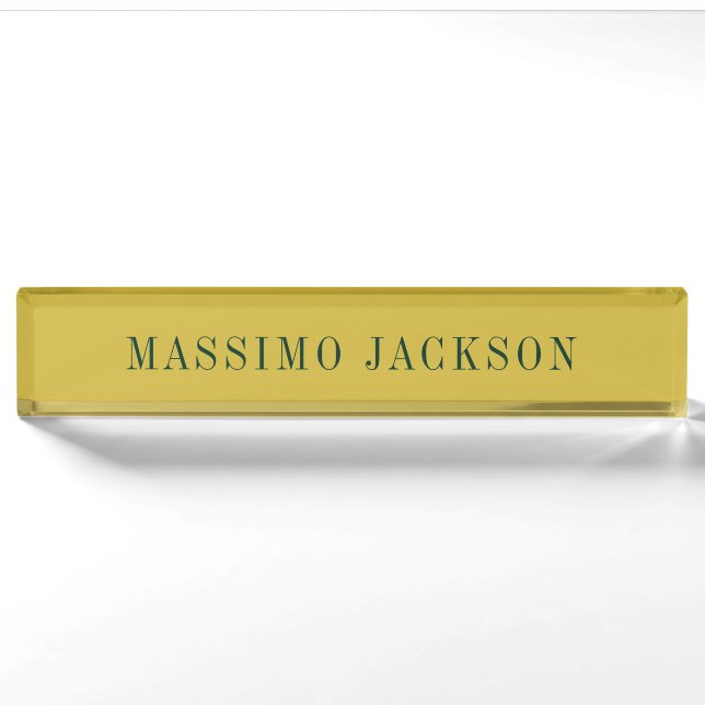 Gold Colour Minimalist Plain Modern  Nameplate (Front)