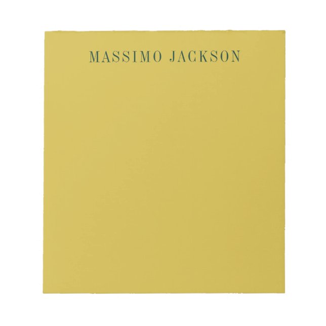 Gold Colour Minimalist Plain Modern  Notepad (Front)