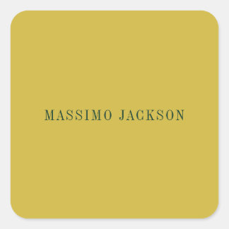 Gold Colour Minimalist Plain Modern  Square Sticker