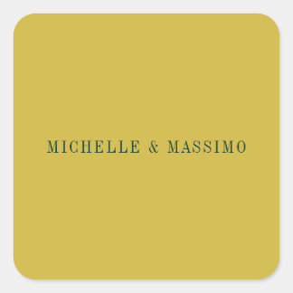Gold Colour Minimalist Plain Modern  Square Sticker