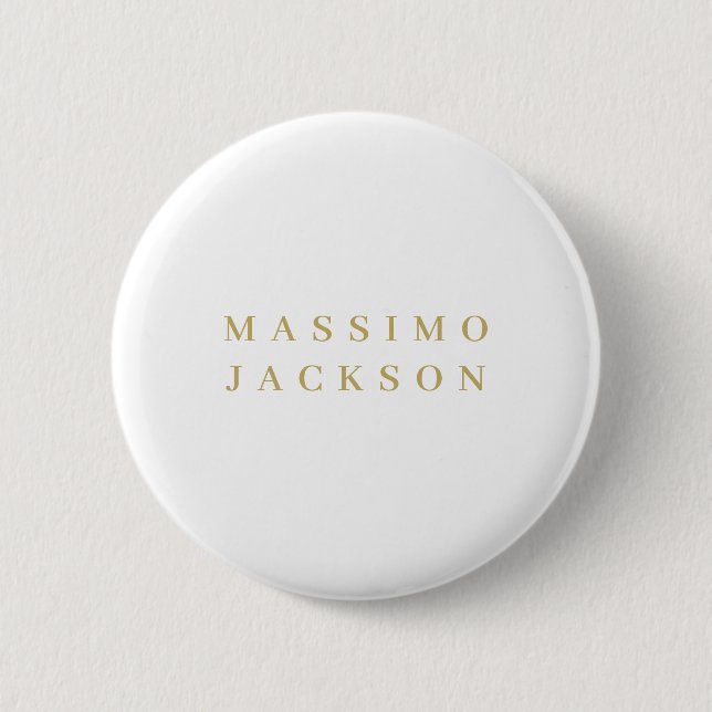 Gold Colour Minimalist Professional Serif Font 2 Inch Round Button (Front)