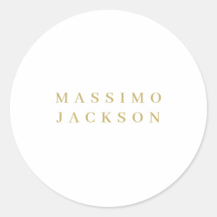 Gold Colour Minimalist Professional Serif Font Classic Round Sticker