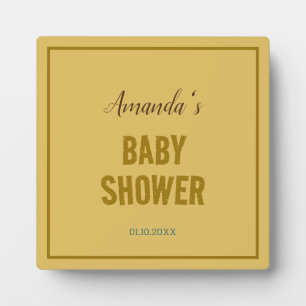 Gold Colour Modern Minimalist Baby Shower Plaque