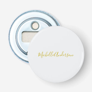 Gold Colour Modern Minimalist Handwriting Name Bottle Opener