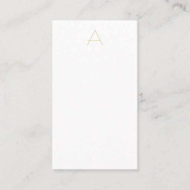 Gold Colour Monogram Professional Custom Enclosure Card (Front)