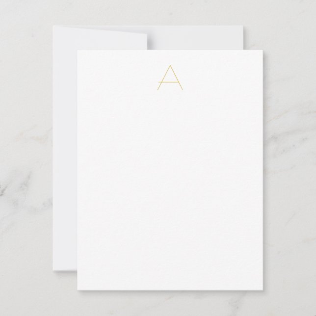 Gold Colour Monogram Professional Custom RSVP Card (Front)
