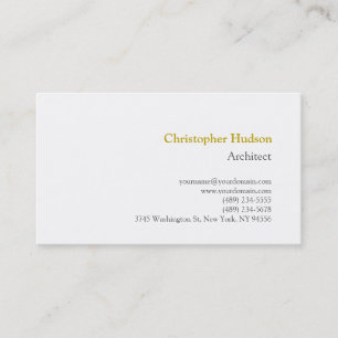 Gold Colour Name Black White Simple Plain Business Card