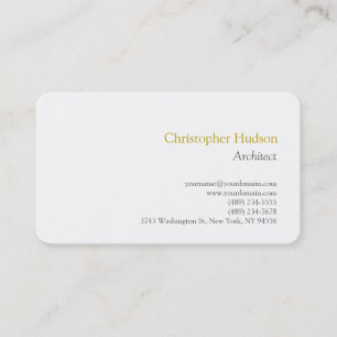 Gold Colour Name Minimalist Simple Plain  Business Card
