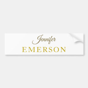 Gold colour name professional minimalist modern bumper sticker
