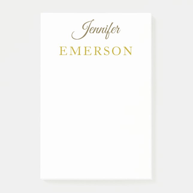 Gold colour name professional minimalist modern   post-it notes (Front)