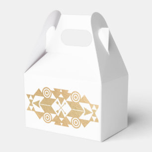 Gold Colour Nordic Pattern on White Favor Box